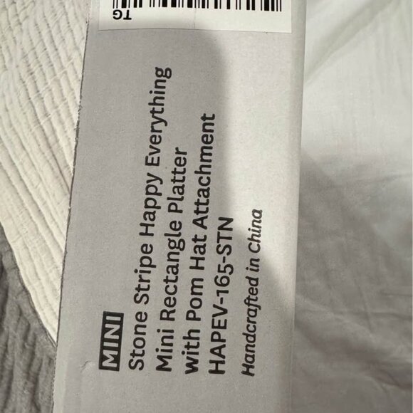 Stone Stripe Happy Everything Rectangle Platter with Pom Hat Attachment - Picture 2 of 2